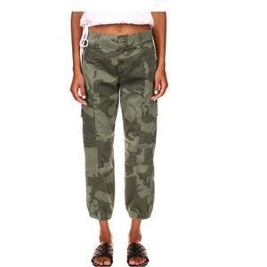 Sanctuary Camo Cargo cropped pants with jogger tie
